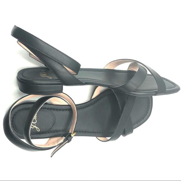 J.Crew Women's Black Abbie Cross Strap Sandals Sz 9 - Picture 4 of 11